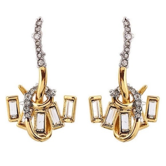 Alexis Bittar Jewelry - Alexis Bittar New Gold Jagged Starlight Marquis Serpentine Crystal Earrings